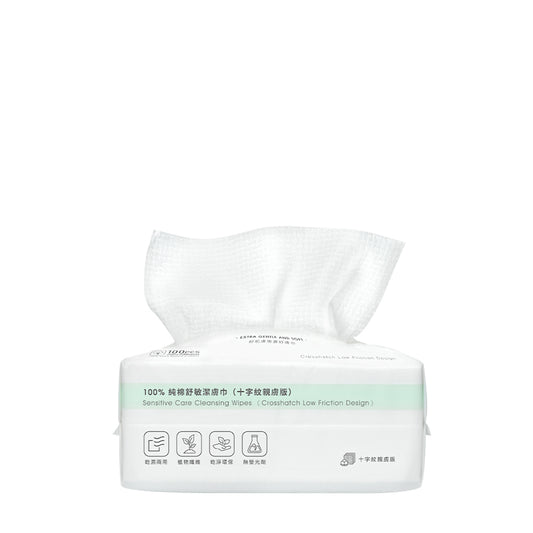TRUU Sensitive Care Cleansing Wipes (Crosshatch Low Friction Design)
