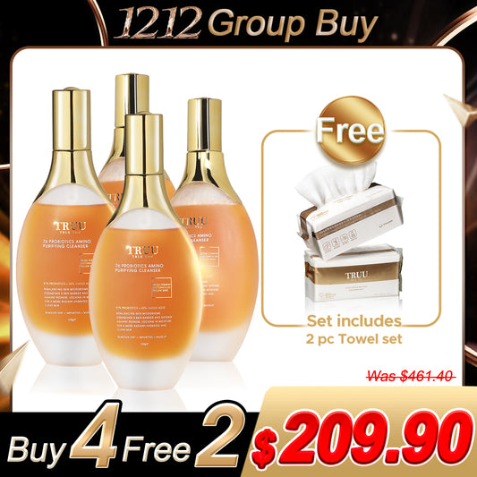 TRUU 76 Probiotics Amino Purifying Cleanser / 76 Probiotic Salicylic Purifying Cleanser (Pick 4)【Free】Cleansing Towels (100pcs) x2