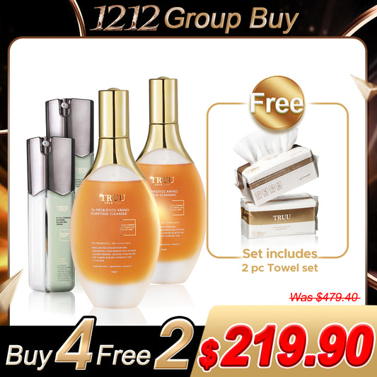 TRUU 76 Cleanser x2 (Pick One) + 99 Balancing Cream x2【FREE】Cleansing Towel x2