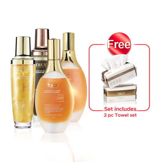 TRUU 76 Probiotics Amino Purifying Cleanser x2 + Bubble Mask x2【FREE】Cleansing Towels x2