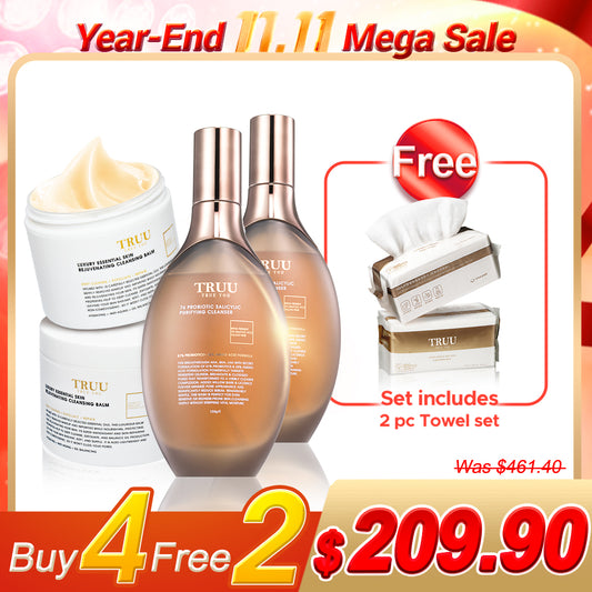 TRUU 76 Cleanser x2 (Pick One) + Luxury Essential Skin Rejuvenating Cleansing Balm x2【FREE】Cleansing Towels x2