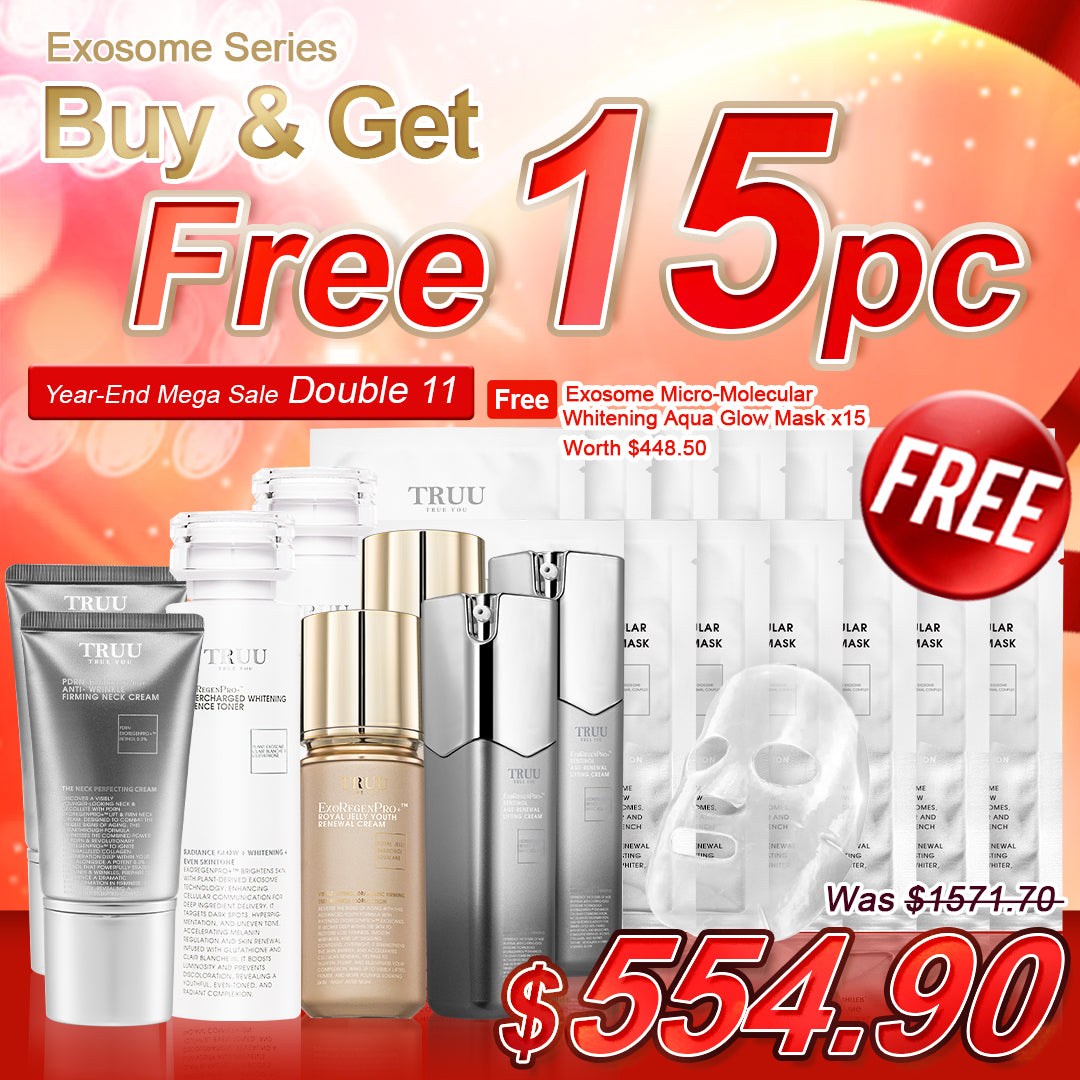 TRUU ExoRegenPro+™ Toner x2 + PDRN ExoRegenPro+™ Lifting Cream x2+PDRN ExoRegenPro+™ Neck Cream x2 + ExoRegenPro+™ Royal Jelly Cream x2【Free】Exosome Mask x15