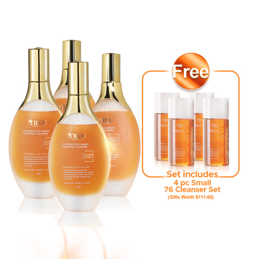 TRUU (76 Probiotics Amino Purifying Cleanser / 76 Probiotic Salicylic Purifying Cleanser ) Pick 4【Free】76 Probiotics Amino Cleanser -30G Travel Size x4