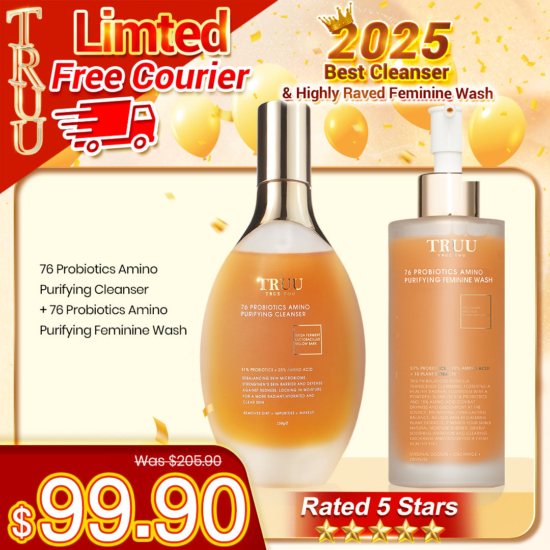 TRUU 76 Probiotics Amino Purifying Cleanser + 76 Probiotics Amino Purifying Feminine Wash