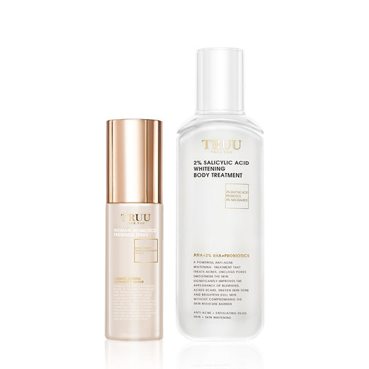 TRUU Intimate Probiotics Freshness Spray + (76 Smoothing Body Treatment / 2% Salicylic Acid Whitening Body Treatment / Sleeping Beauty Magnesium Body Cream) Pick One