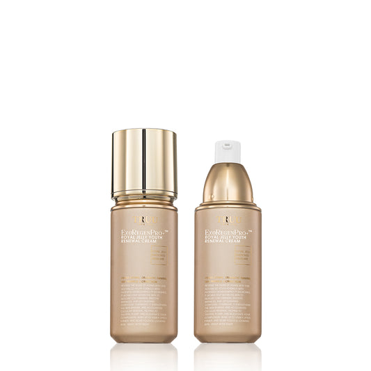 TRUU ExoRegenPro+™ Royal Jelly Youth Renewal Cream x2【Free】Advanced Skin Repair Copper Peptide Serum -7ml Travel Size