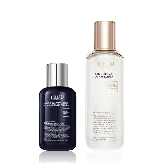 TRUU Relaxing Sleep Magnesium Body Firming Oil + (76 Smoothing Body Treatment / 2% Salicylic Acid Whitening Body Treatment / Sleeping Beauty Magnesium Body Cream) Pick One