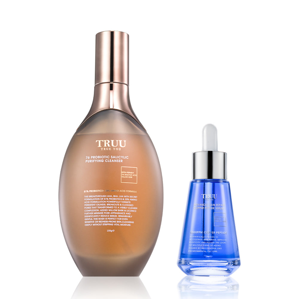 TRUU 76 Probiotic Salicylic Purifying Cleanser + Six types of Essence (Pick One)