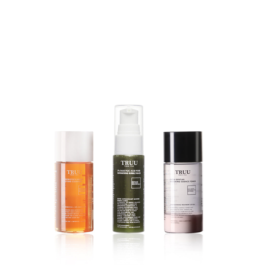 TRUU 76 Cleanser -30g + (Bubble Mask -30ml) Pick one + Whitening Essence Toner -30g