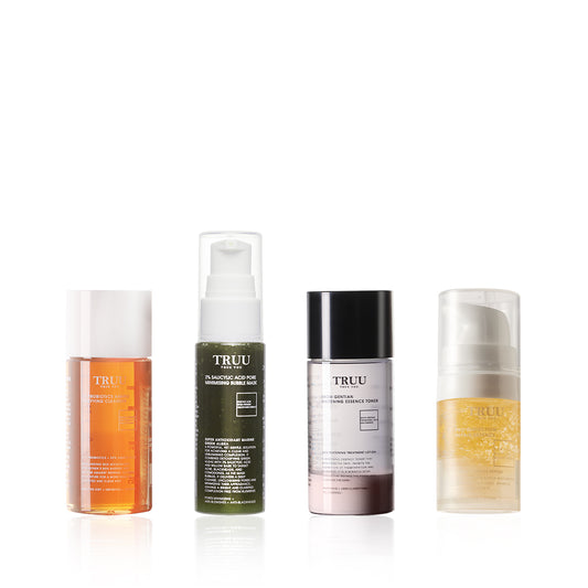 TRUU 76 Cleanser -30g + (Bubble Mask -30ml) Pick one + Whitening Essence Toner -30g + Repair Essence -10ml