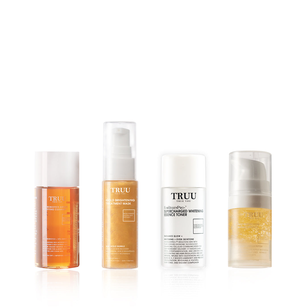 TRUU 76 Cleanser -30g + (Mask Buih -30ml) Pilih satu + Toner Esen Pencerah -30g + Esen Pembaikan -10ml