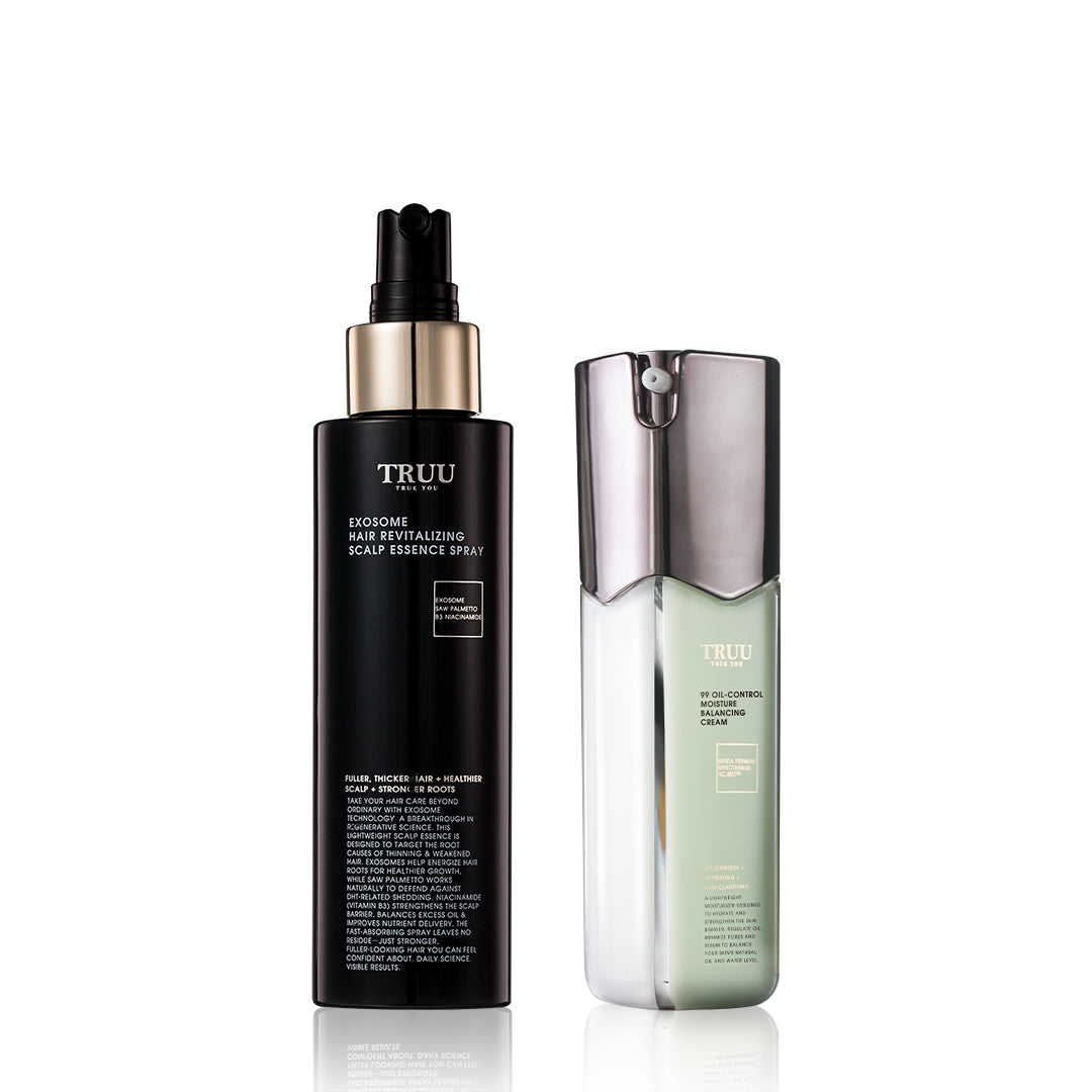 TRUU Exosome Hair Revitalizing Scalp Essence Spray + 99 Oil-Control Moisture Balancing Cream