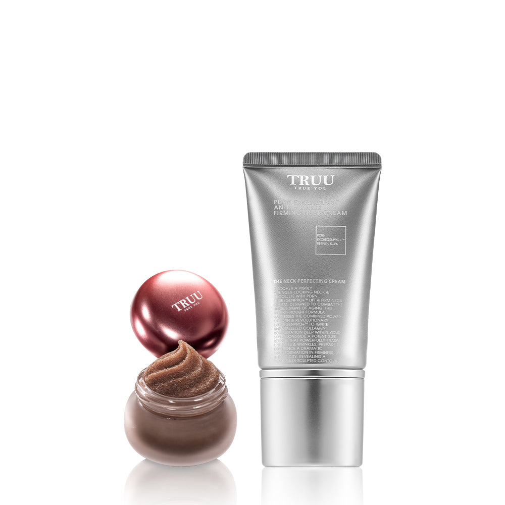 TRUU Cranberry Blush Lip Scrub + PDRN ExoRegenPro+™ Anti-Wrinkle Firming Neck Cream (PREORDER End July)