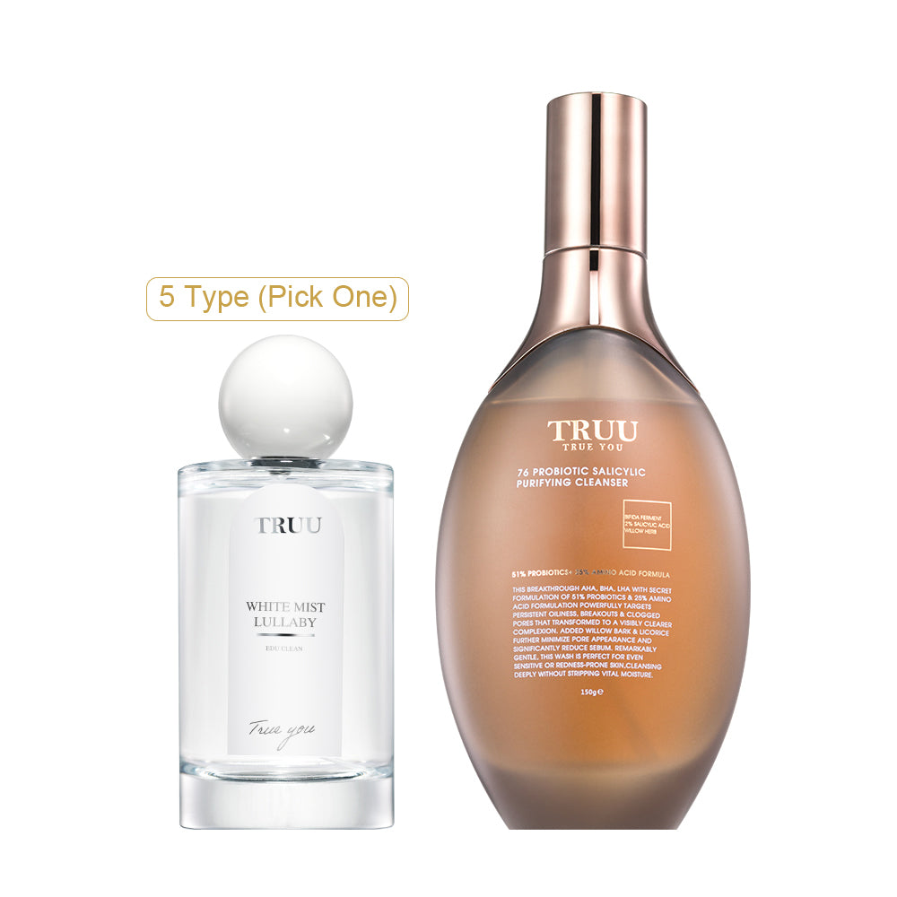 TRUU Serenity Realm (Pick One) + (76 Probiotics Amino Purifying Cleanser / 76 Probiotic Salicylic Purifying Cleanser) Pick One