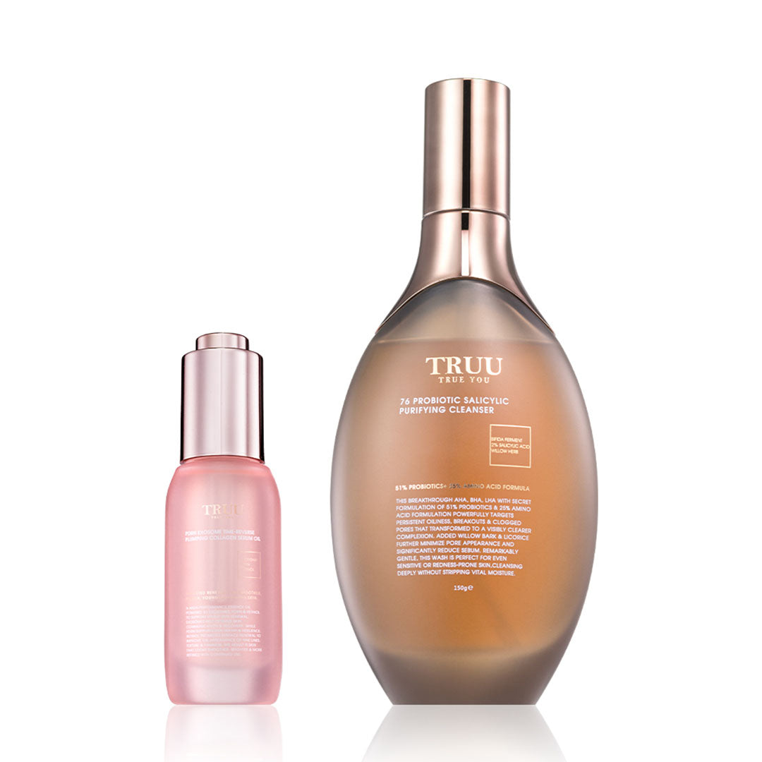 TRUU PDRN Exosome Time-Reverse Plumping Collagen Serum Oil + (76 Amino Purifying Cleanser / 76 Salicylic Purifying Cleanser) Pick one (Preorder End Oct)