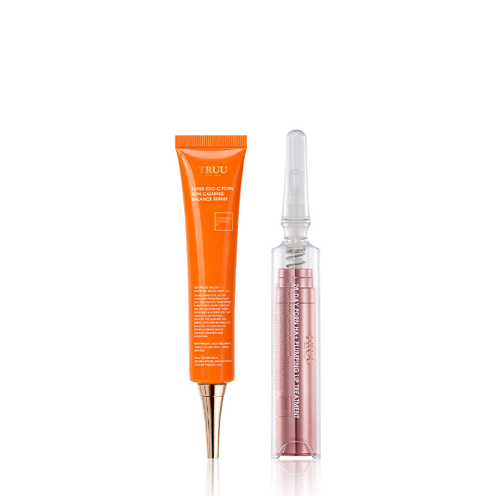 TRUU Super Exo-C PDRN Skin Calming Balance Serum + 28-Day PDRN HA+ Plumping Lip Treatment (Preorder Nov)