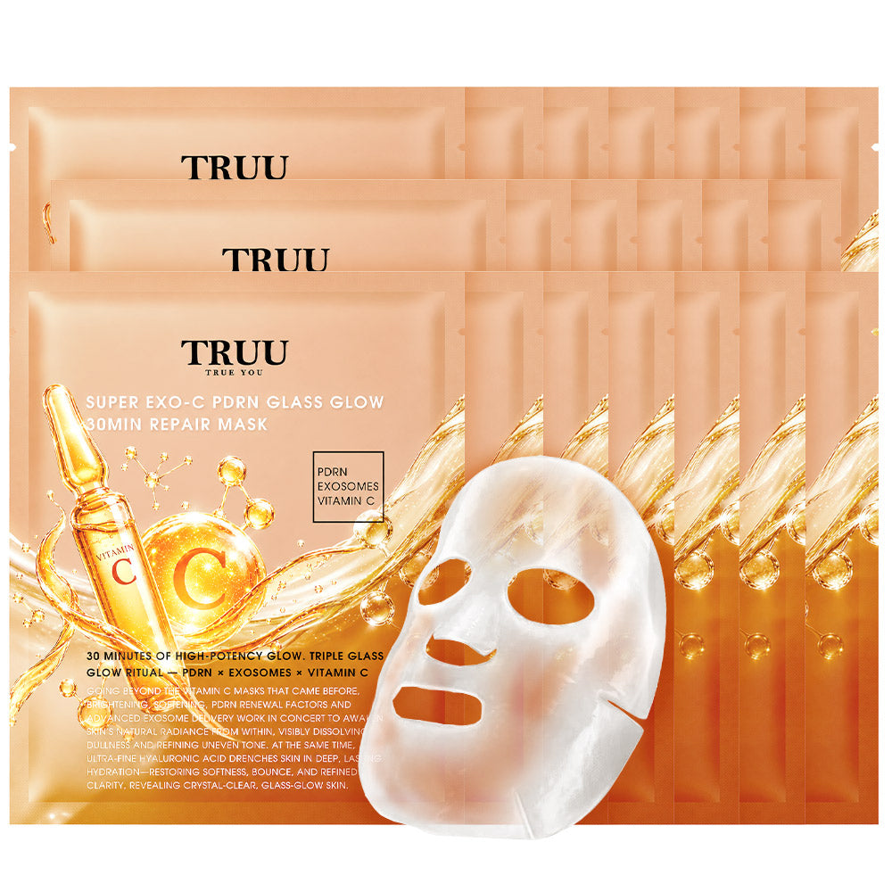 TRUU Super Exo-C PDRN Glass Glow 30min Repair Mask x20 (Preorder End Sep)
