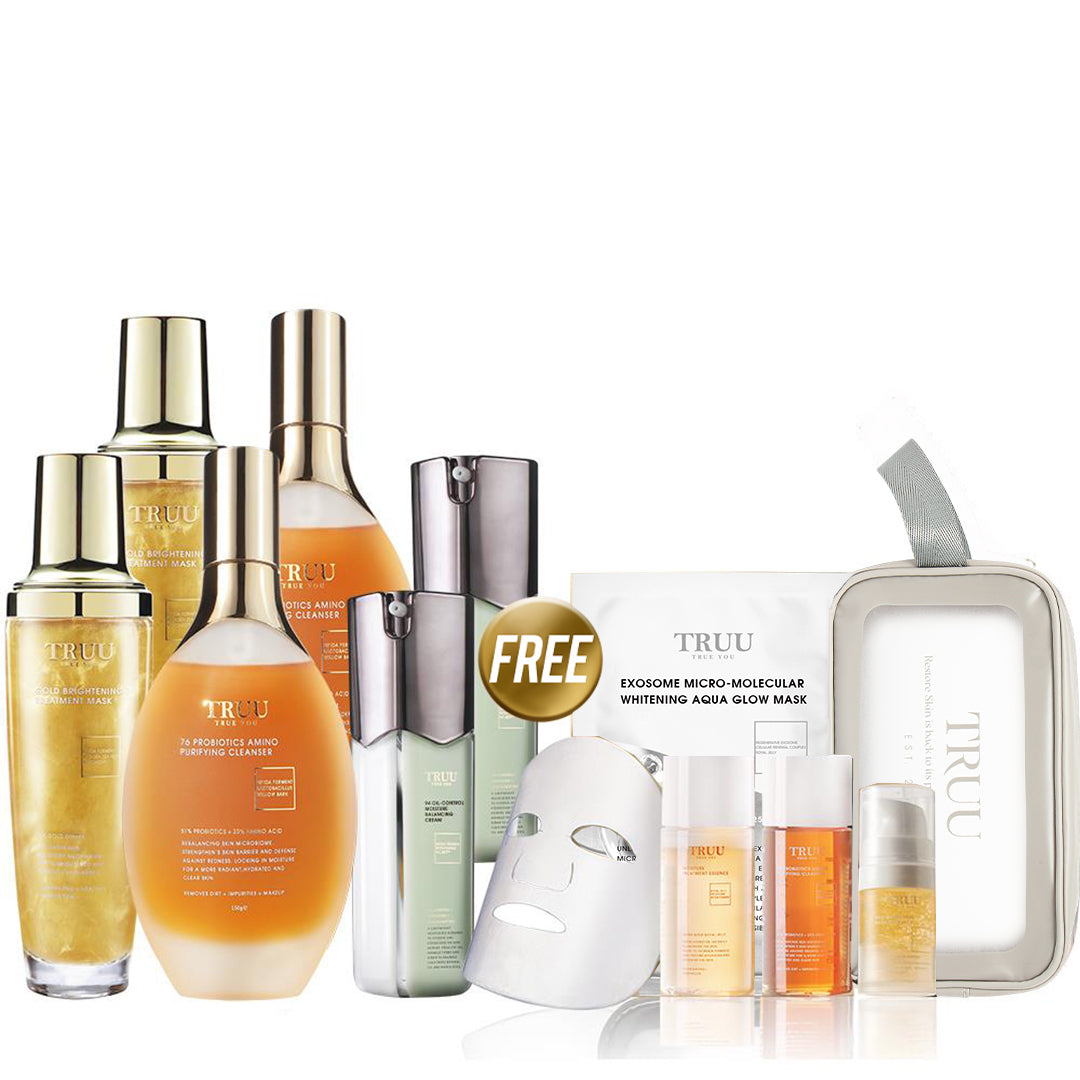 TRUU 76 Cleanser x2 + Balancing Cream x2 + Bubble Mask x2 + Travel Set 5Pcs