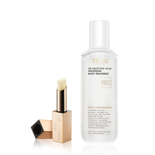TRUU Intense Moisture Repair Lip Balm + (76 Smoothing Body Treatment / 2% Salicylic Acid Body Treatment / Sleeping Beauty Magnesium Body Cream) Pick One