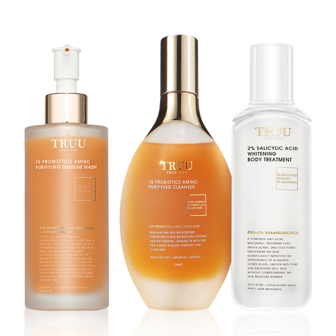 TRUU 76 Probiotics Amino Purifying Feminine Wash Set Bundle