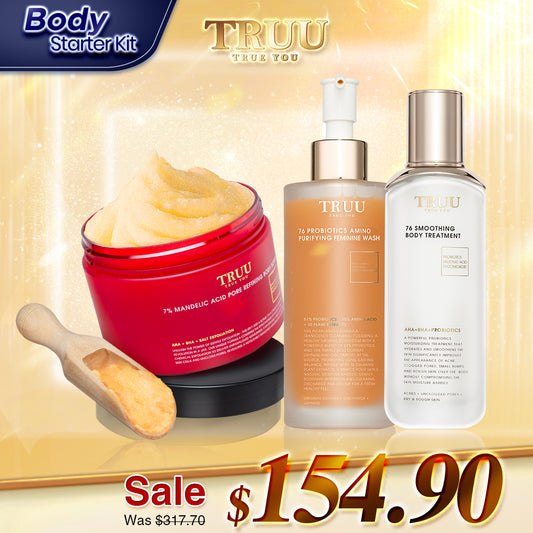 TRUU 76 Feminine Wash + 7% Body Scrub + Body Treatment
