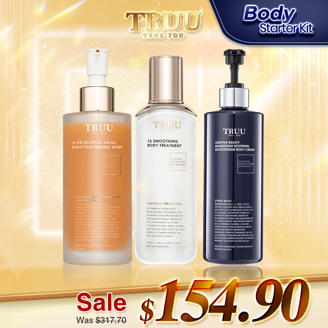 TRUU 76 Feminine Wash + 7% Body Scrub + Body Treatment