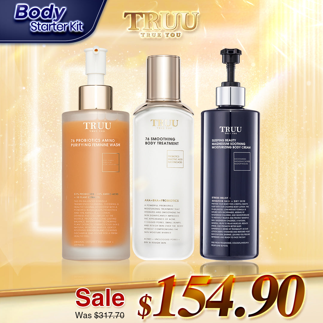 TRUU 76 Feminine Wash + 7% Body Scrub + Body Treatment