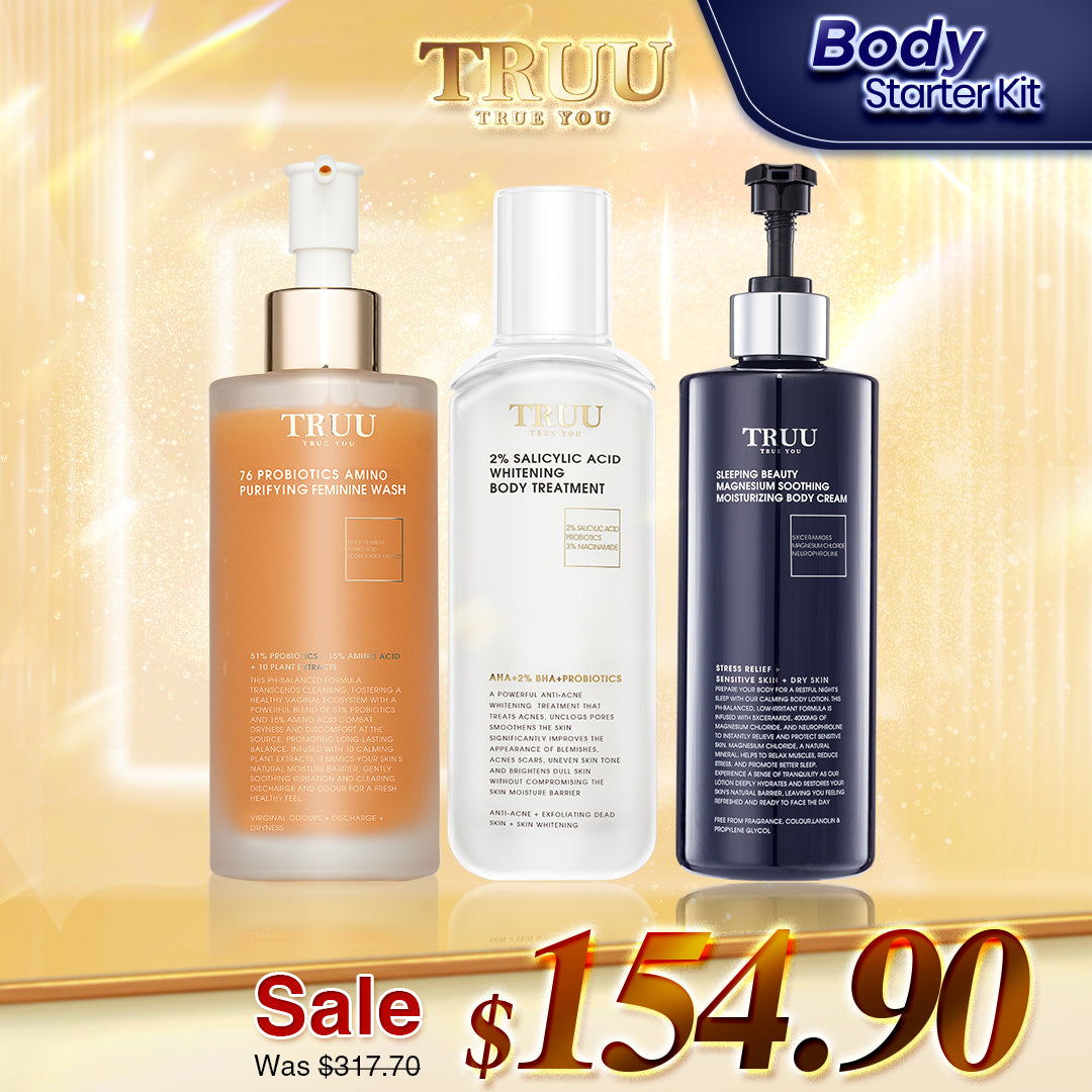 TRUU 76 Feminine Wash + 7% Body Scrub + Body Treatment