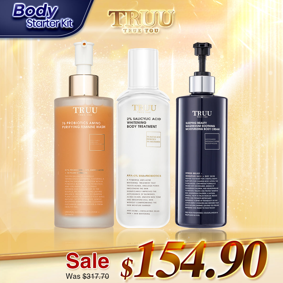 TRUU 76 Feminine Wash + 7% Body Scrub + Body Treatment