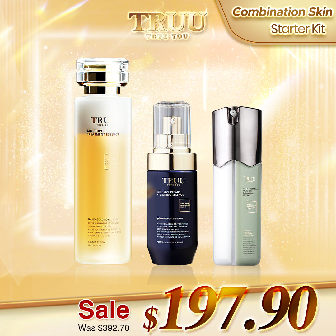 TRUU 76 Cleanser + Hydrating Repair Essence + 99 Balancing Cream