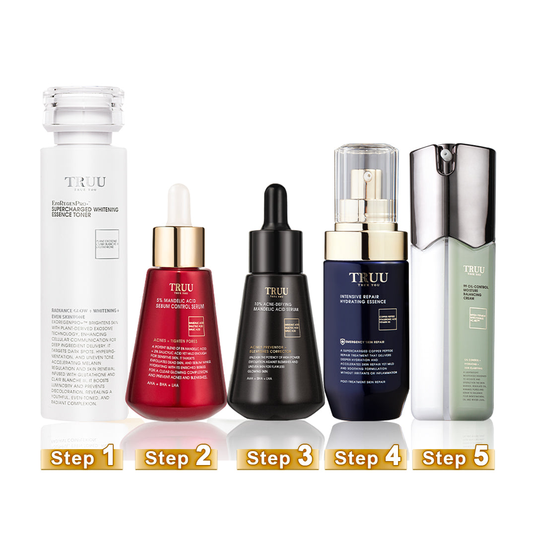 [Oily Skin] TRUU 76 Cleanser + Whitening Essence Toner + 99 Balancing Cream