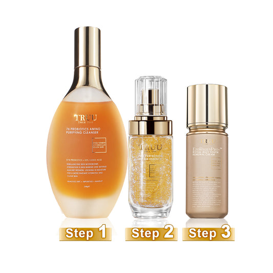 [Mature Skin] TRUU 76 Cleanser + Repair Essence + Royal Jelly Renewal Cream