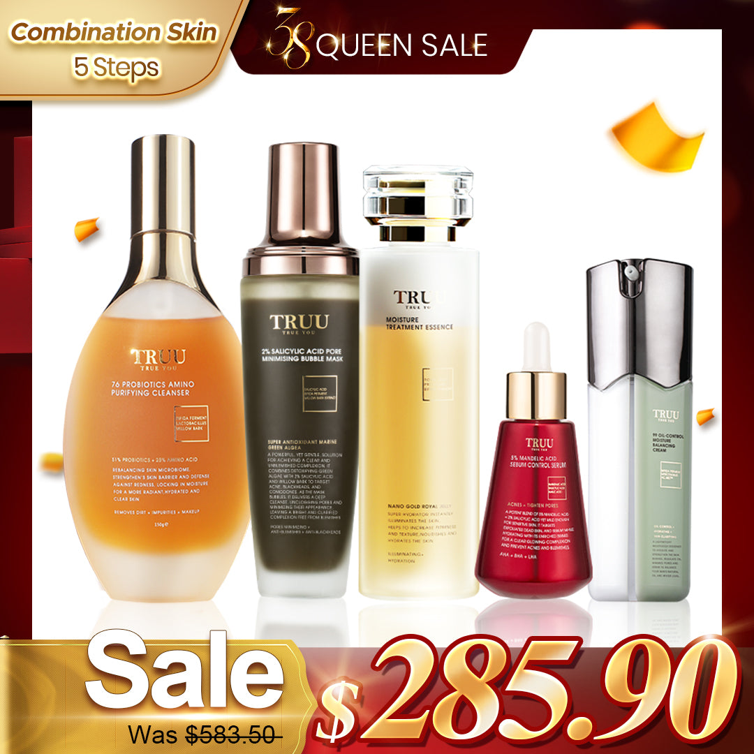 [Kulit Kombinasi] Pencuci Muka TRUU 76 + Esen Pembaikan Hidrat + Krim Penyeimbang 99