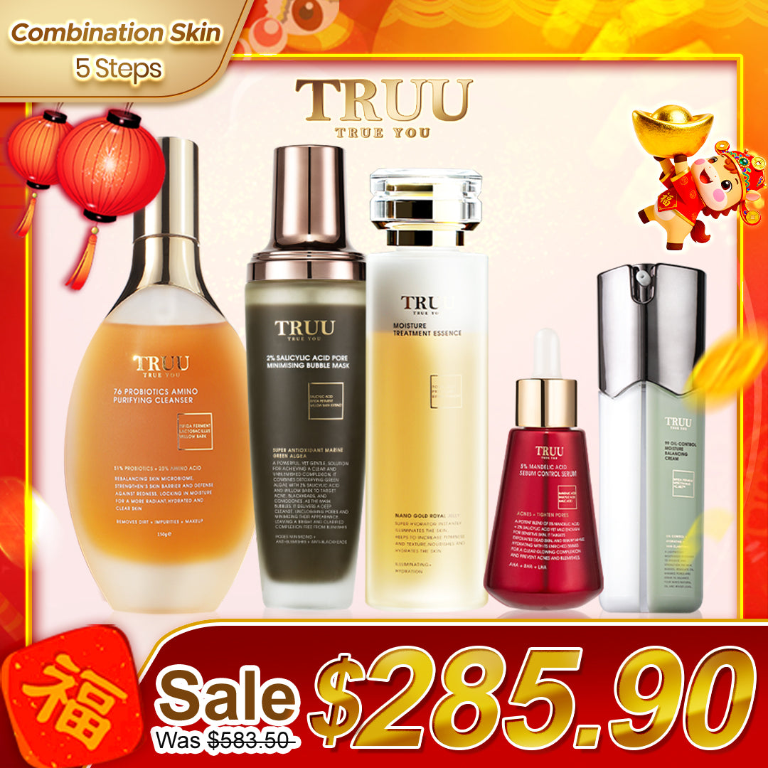 [Combination Skin] TRUU 76 Cleanser + Hydrating Repair Essence + 99 Balancing Cream