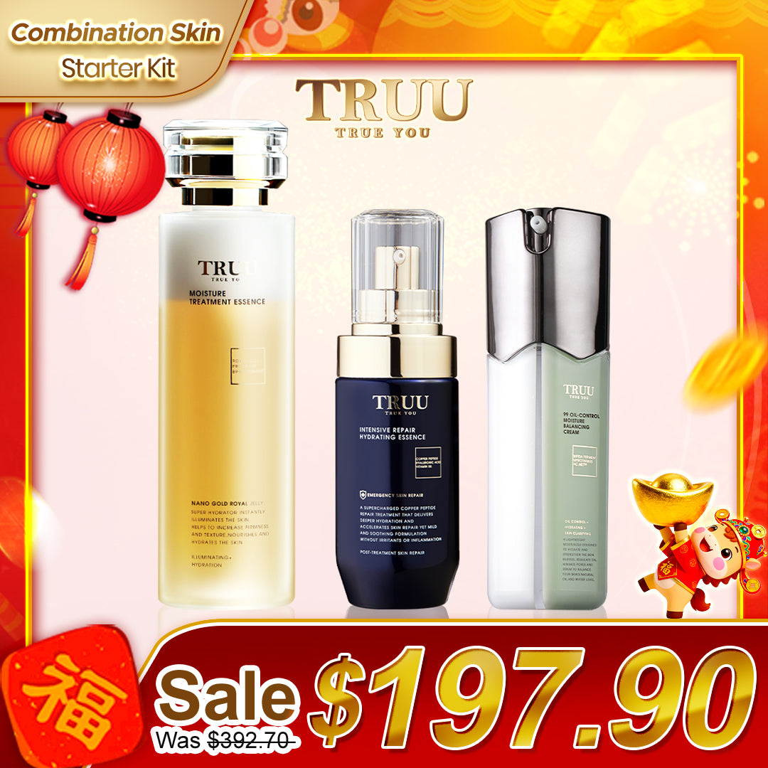 [Combination Skin] TRUU 76 Cleanser + Hydrating Repair Essence + 99 Balancing Cream