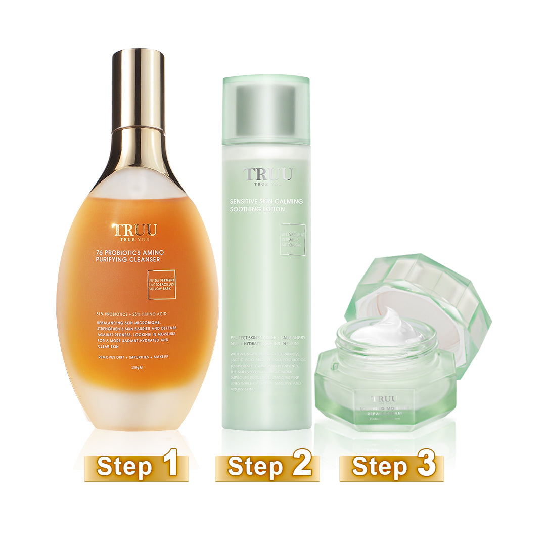 [Dry Sensitive] TRUU 76 Cleanser + Calming Soothing Lotion + Repair Cream