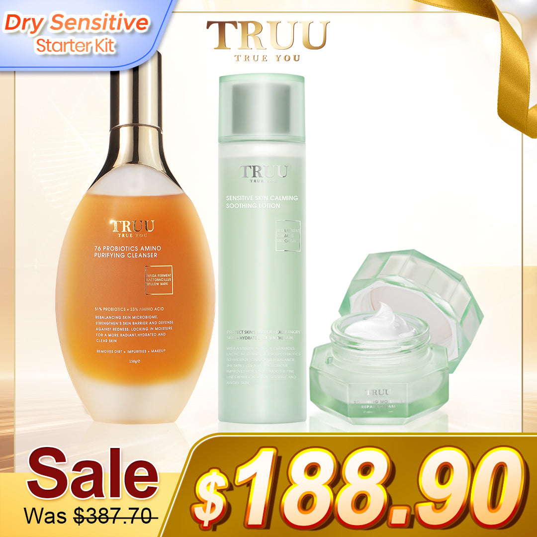 [Dry Sensitive] TRUU 76 Cleanser + Calming Soothing Lotion + Repair Cream