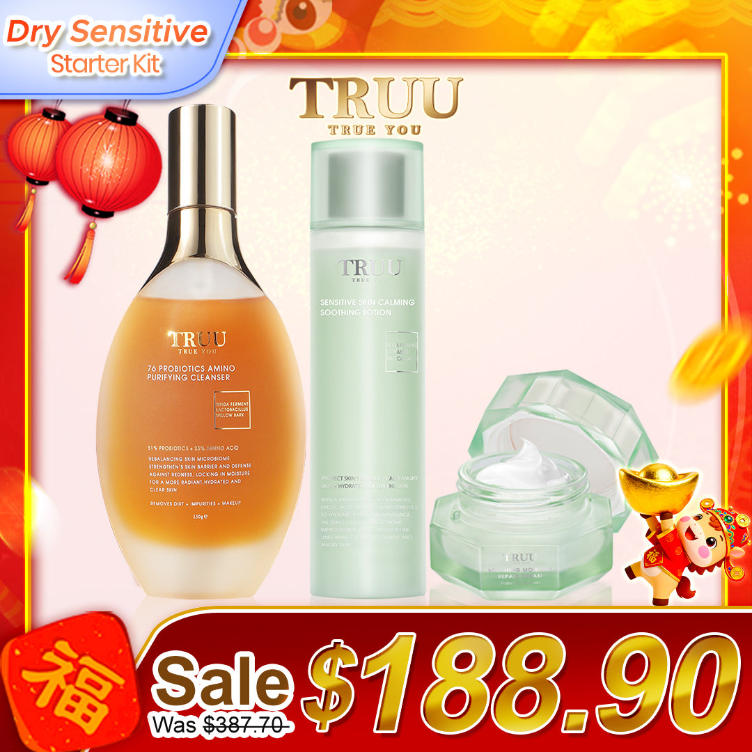 [Dry Sensitive] TRUU 76 Cleanser + Calming Soothing Lotion + Repair Cream