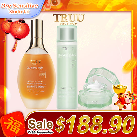 [Dry Sensitive] TRUU 76 Cleanser + Calming Soothing Lotion + Repair Cream