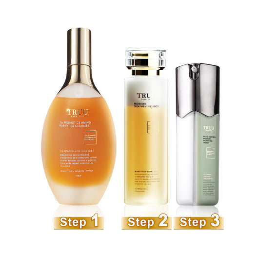 [Men's] TRUU 76 Cleanser + Royal Jelly Treatment Essence + 99 Balancing Cream