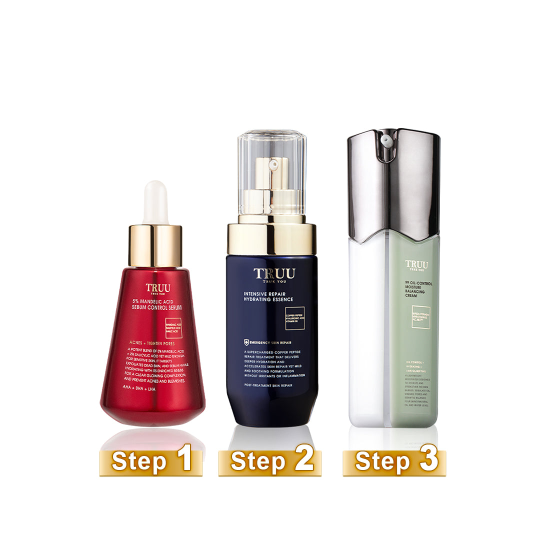 [Men's] TRUU 76 Cleanser + Royal Jelly Treatment Essence + 99 Balancing Cream