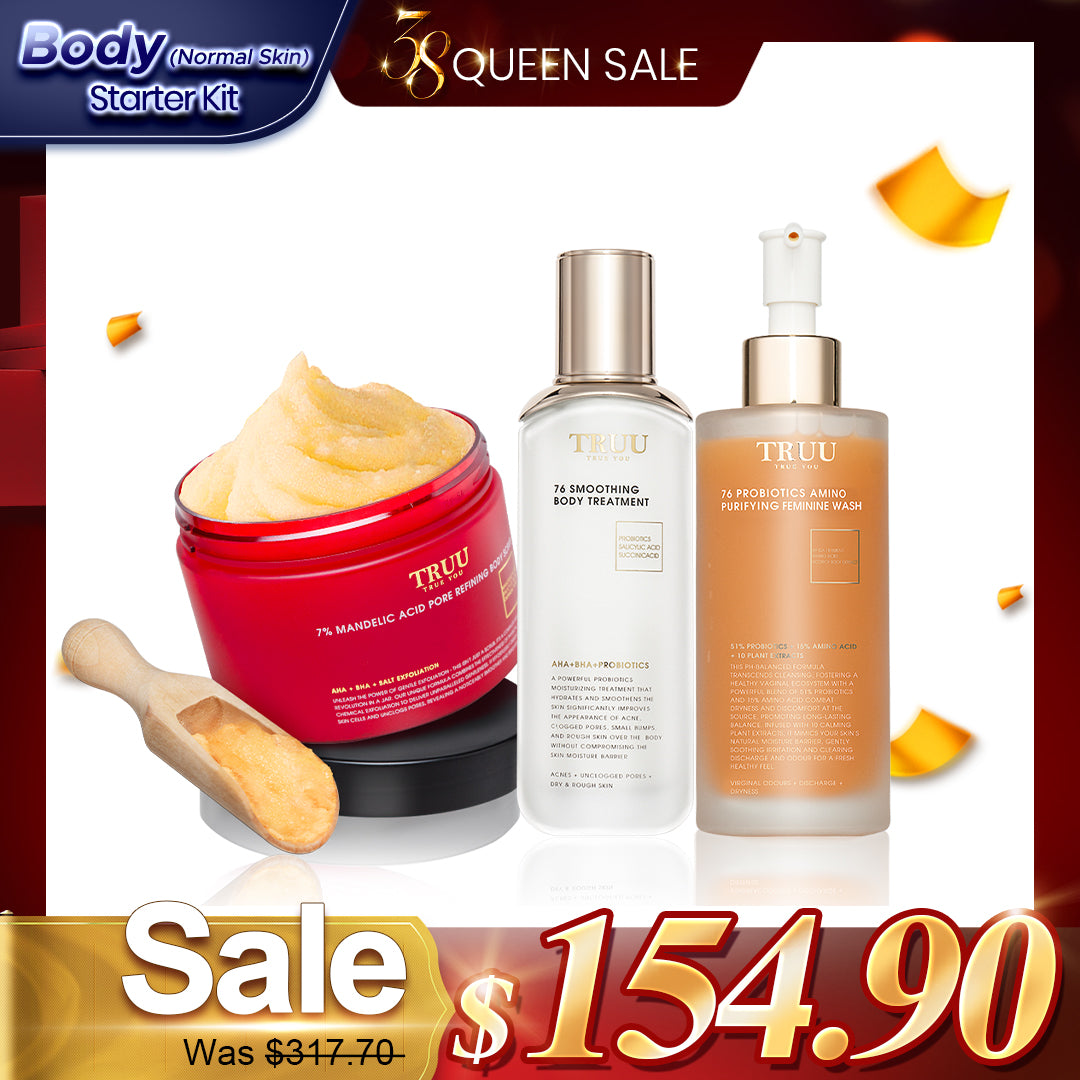 [Body] TRUU 7% Body Scrub + Body Treatment + 76 Feminine Wash