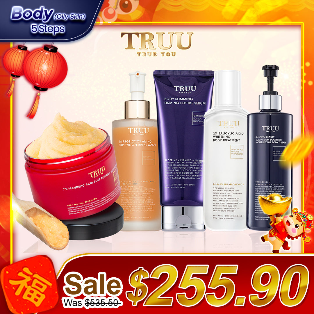 [Body] TRUU 7% Body Scrub + Body Treatment + 76 Feminine Wash