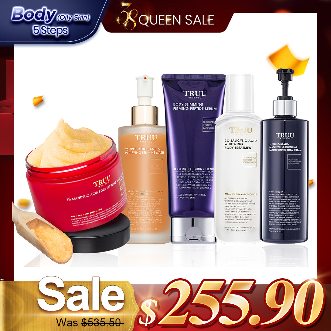 [Body] TRUU 7% Body Scrub + Body Treatment + 76 Feminine Wash