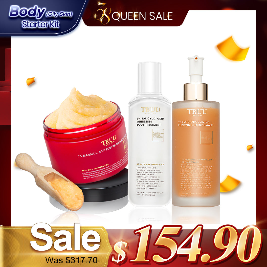 [Body] TRUU 7% Body Scrub + Body Treatment + 76 Feminine Wash