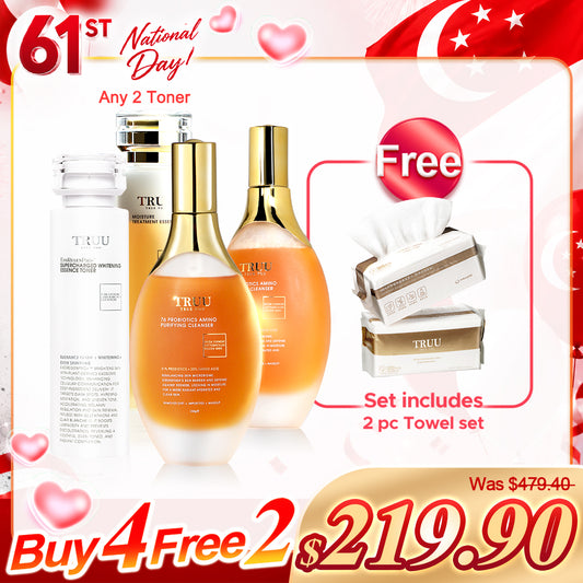 TRUU 76 Probiotics Amino Purifying Cleanser x2 + Losyen Pilihan x2【Percuma】Tuala Pembersih (100 helai) x2