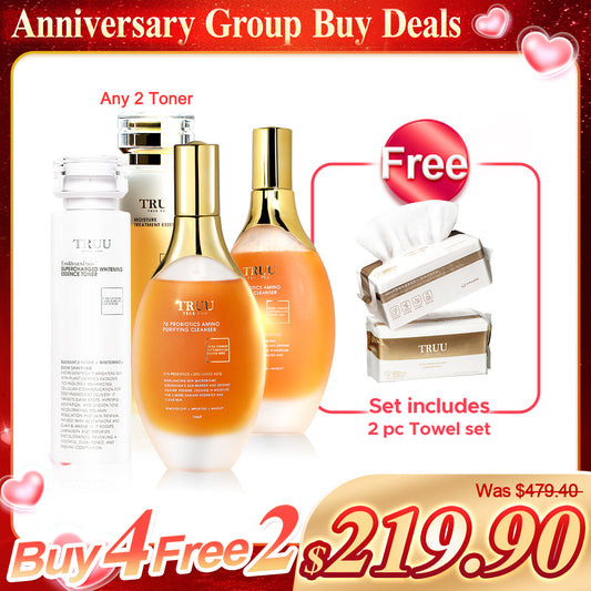 TRUU 76 Probiotics Amino Purifying Cleanser x2 + Losyen Pilihan x2【Percuma】Tuala Pembersih (100 helai) x2