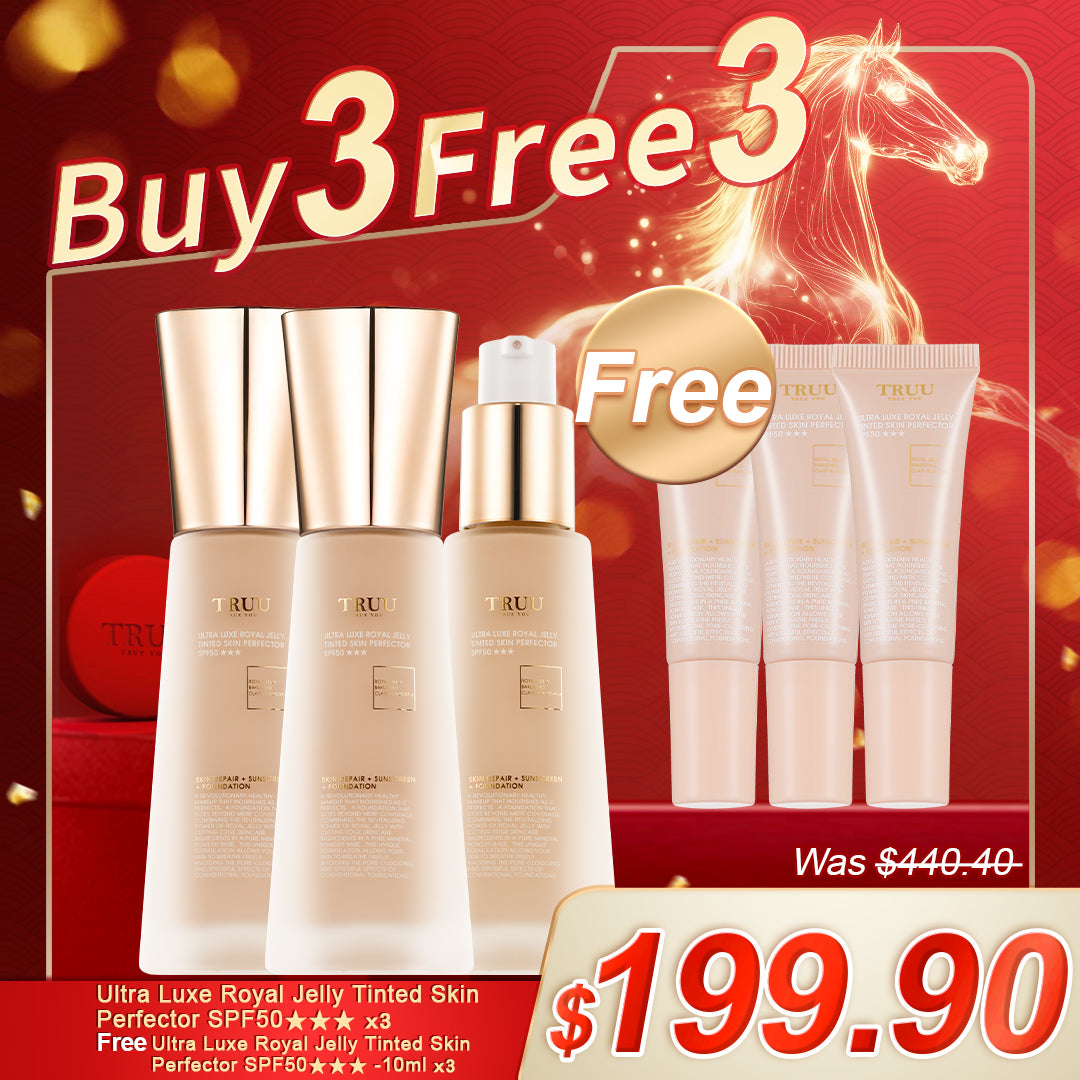 TRUU Ultra Luxe Royal Jelly Tinted Skin Perfector SPF50★★★ x3【Free】Ultra Luxe Royal Jelly Tinted Skin Perfector-10ml x3