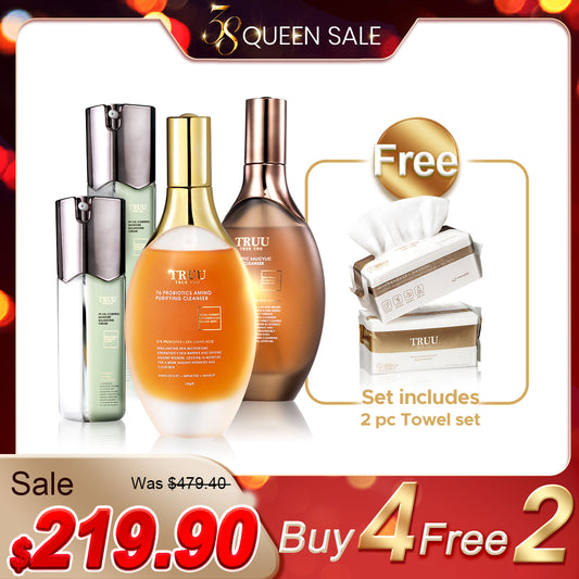 TRUU 76 Cleanser x2 (Pick One) + 99 Balancing Cream x2【FREE】Cleansing Towel x2