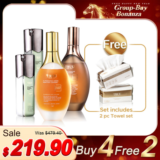 TRUU 76 Cleanser x2 (Pick One) + 99 Balancing Cream x2【FREE】Cleansing Towel x2
